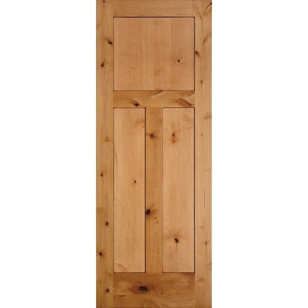 Codel Doors 28" x 80" Knotty Alder 3Panel Mission Interior Shaker Slab